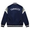 New York Yankees Cooperstown Heavyweight Satin Varsity Navy Jacket - Image 2