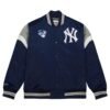 New York Yankees Cooperstown Heavyweight Satin Varsity Navy Jacket