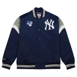 New York Yankees Cooperstown Heavyweight Satin Varsity Navy Jacket