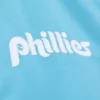 Philadelphia Phillies Cooperstown Heavyweight Sky Blue Satin Varsity Jacket - Image 3