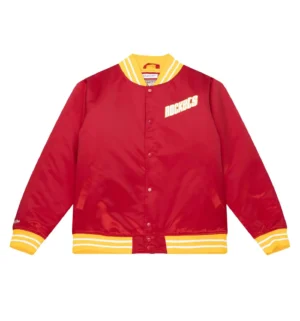 Heavyweight Satin Team Legacy Red Jacket Houston Rockets