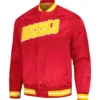 Houston Rockets Throwback Wordmark Raglan Red Varsity Jacket