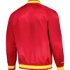 Houston Rockets Throwback Wordmark Raglan Red Varsity Jacket - Image 2