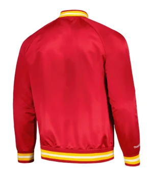 Alternative view of Houston Rockets Throwback Wordmark Raglan Red Varsity Jacket