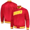 Houston Rockets Throwback Wordmark Raglan Red Varsity Jacket - Image 3