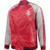 Houston Rockets Majestic Big & Tall Red Satin Full-Snap Jacket