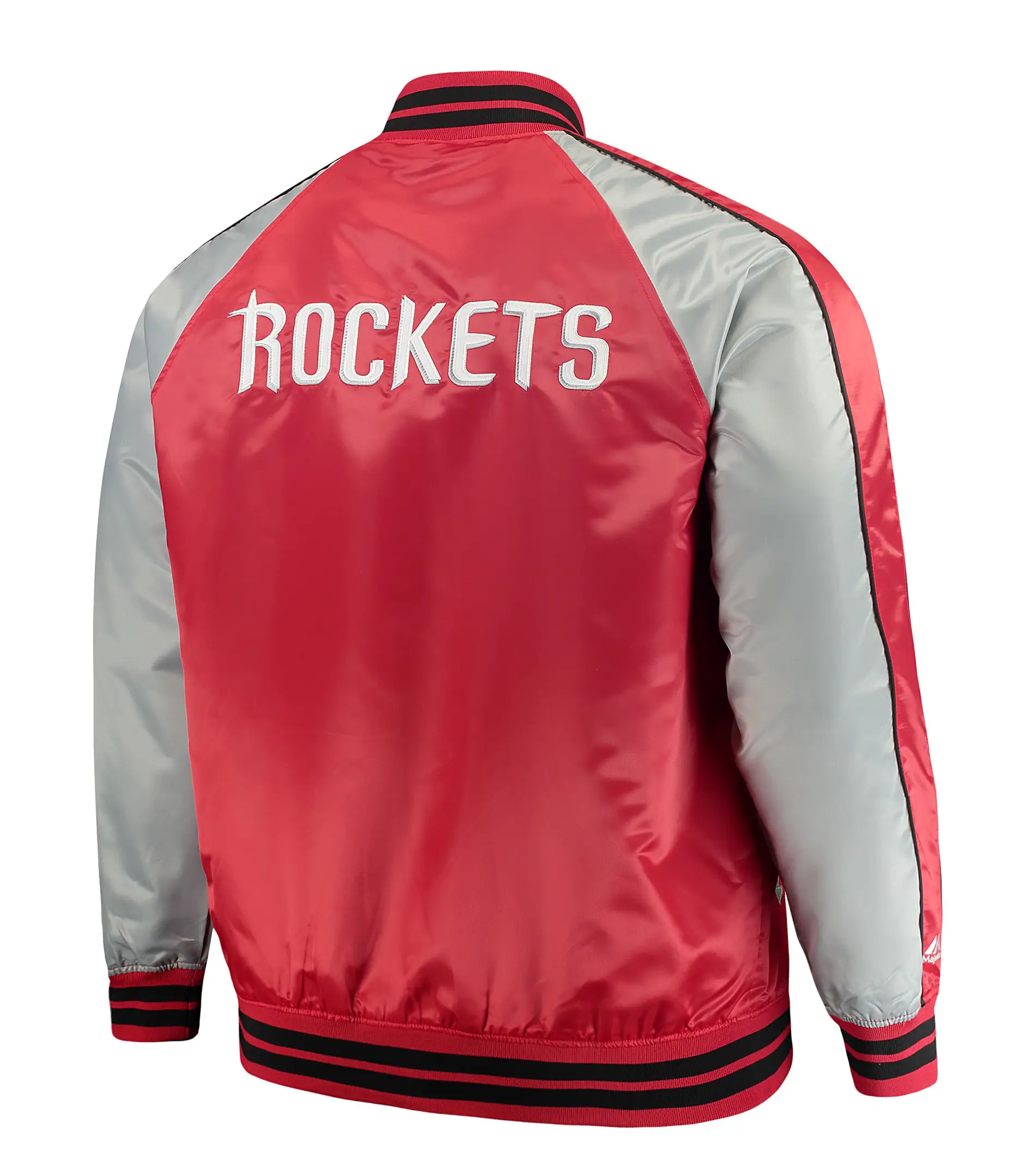 Houston Rockets Majestic Big & Tall Red Satin Full-Snap Jacket - Image 2