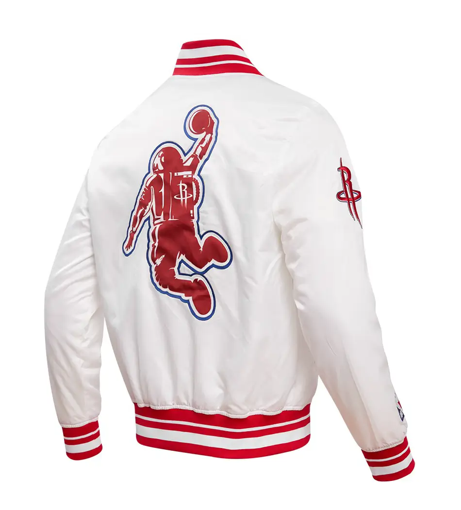 Houston Rockets Pro Standard 2023/24 City Edition Full-Snap White Satin Varsity Jacket - Image 2