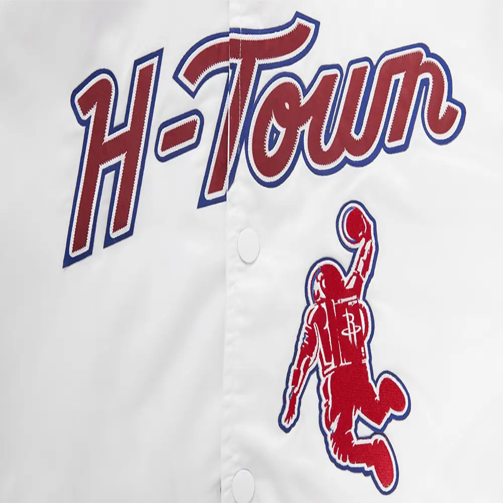 Houston Rockets Pro Standard 2023/24 City Edition Full-Snap White Satin Varsity Jacket - Image 3