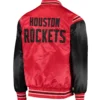 Houston Rockets Starter The Enforcer Full-Snap Red & Black Satin Varsity Jacket - Image 2