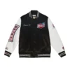 Houston Rockets Team Legacy Team Origins Black & White Satin Varsity Jacket