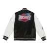 Houston Rockets Team Legacy Team Origins Black & White Satin Varsity Jacket - Image 3