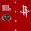Houston Rockets Team Legacy Western Conference Red & White Wool Varsity Jacket - Image 3