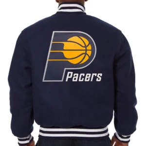 Alternative view of Indiana Pacers Basketball Players Full Wool One Color Varsity Jacket