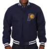 Indiana Pacers Basketball Players Full Wool One Color Varsity Jacket