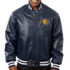 Indiana Pacers Full Leather Varsity Navy Jacket