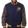 Indiana Pacers Two Tone Wool & Leather Varsity Navy & Grey