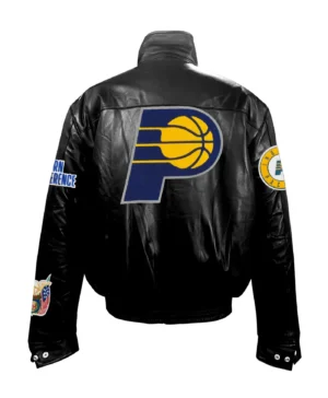 Alternative view of Jeff Hamilton Indiana Pacers Black Full Leather Jacket