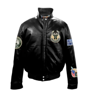 Jeff Hamilton Milwaukee Bucks Black Full Leather Jacket