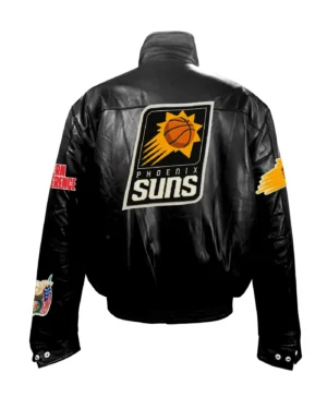Alternative view of Jeff Hamilton Phoenix Suns Logo Black Full Leather Jacket