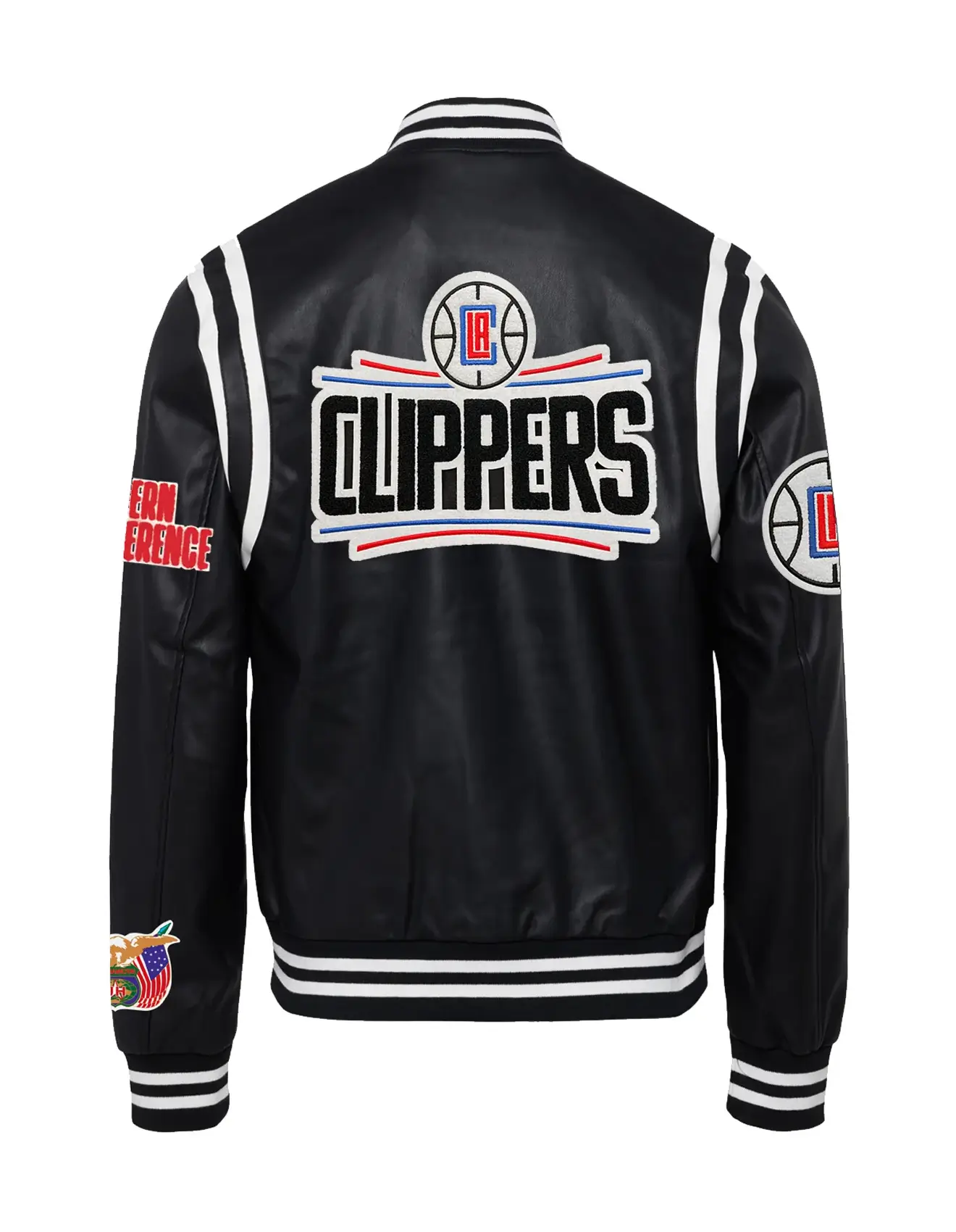 Jeff Hamilton X Los Angeles Clippers Vegan Full Black Leather Jacket - Image 2