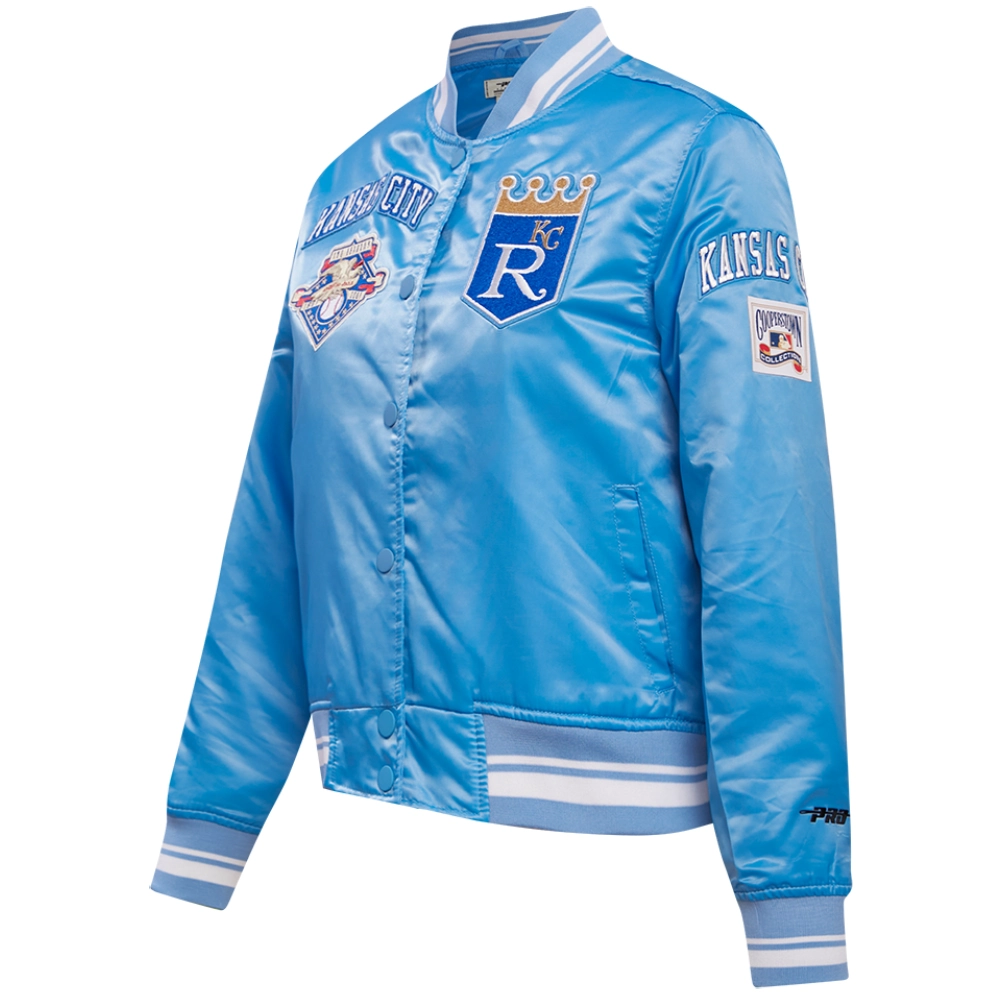 Kansas City Royals Classic Women's Pro Standard Full-Snap Satin Varsity Jacket - Image 3