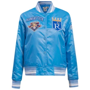 Kansas City Royals Classic Women's Pro Standard Full-Snap Satin Varsity Jacket