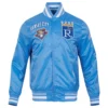 Kansas City Royals Men's Pro Standard Retro Classic Rib Knitted Satin Varsity Jacket