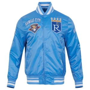 Kansas City Royals Men's Pro Standard Retro Classic Rib Knitted Satin Varsity Jacket