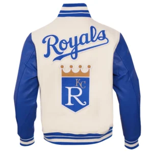 Alternative view of Kansas City Royals Retro Classic Wool & Leather Varsity Jacket Blue & Cream