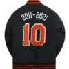 Kith Golden Lightweight Raglan Bear for New York Knicks Black Varsity Jacket - Image 2