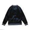 New York Yankees Lightweight Raglan Full-Snap Satin Black Varsity Jacket - Image 2