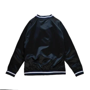Alternative view of New York Yankees Lightweight Raglan Full-Snap Satin Black Varsity Jacket