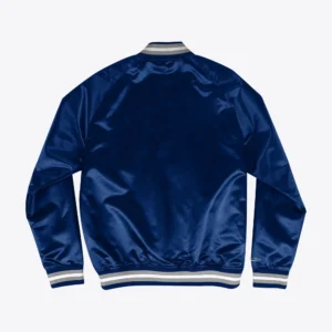 Alternative view of New York Yankees Lightweight Raglan Blue Satin Varsity Jacket