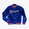 Atlanta Braves Lightweight Raglan Full-Snap Satin Varsity Jacket