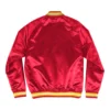 Atlanta Hawks Lightweight Raglan Red Satin Varsity Jacket - Image 2