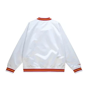 Alternative view of Atlanta Hawks Lightweight Raglan White Satin Varsity Jacket
