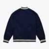 New York Yankees Lightweight Raglan Navy Satin Varsity Jacket - Image 2