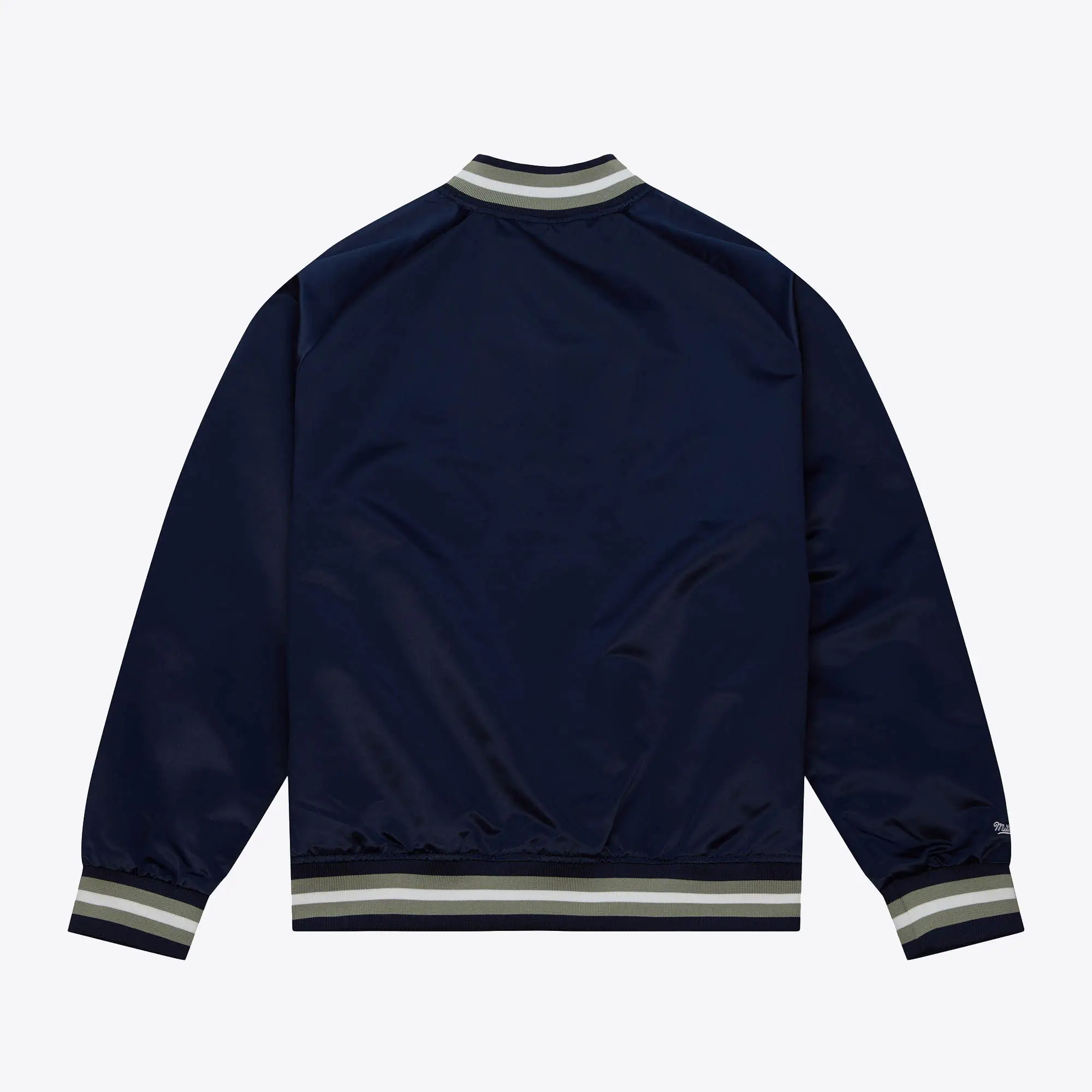 New York Yankees Lightweight Raglan Navy Satin Varsity Jacket - Image 2
