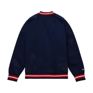 Alternative view of Philadelphia Phillies Cooperstown Heavyweight Navy Snap-Tab Satin Varsity Jacket