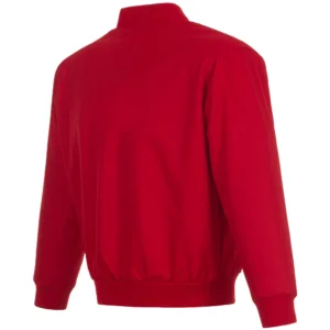 Alternative view of Los Angeles Angels Full-Snap Satin Varsity Red Jacket