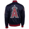 Los Angeles Angels Pro Standard Script Tail Full-Snap Satin Varsity Navy Jacket - Image 2