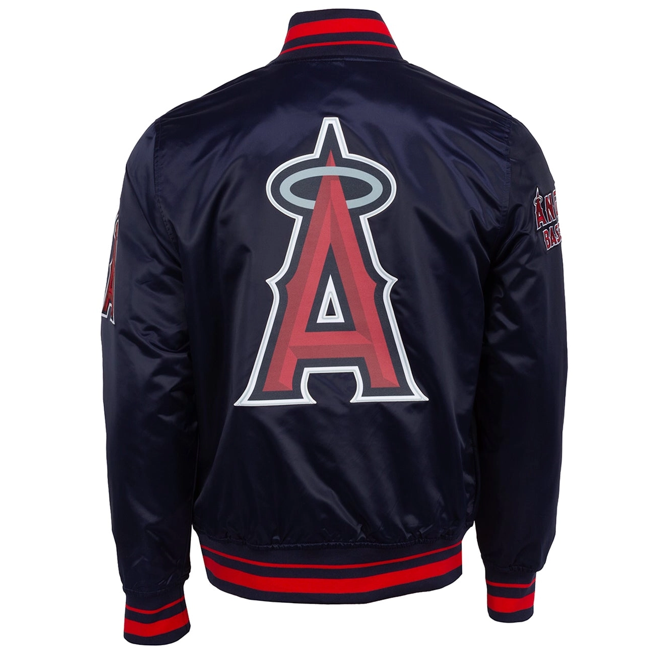 Los Angeles Angels Pro Standard Script Tail Full-Snap Satin Varsity Navy Jacket - Image 2