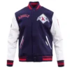 Los Angeles Angels Script Tail Wool & Leather Varsity Jacket