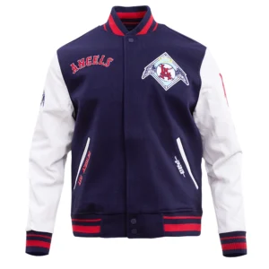 Los Angeles Angels Script Tail Wool & Leather Varsity Jacket