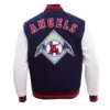 Los Angeles Angels Script Tail Wool & Leather Varsity Jacket - Image 2