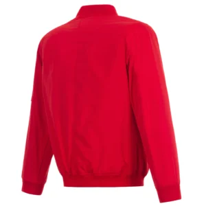Alternative view of Los Angeles Angels Rib Knitted Full-Zip Satin Varsity Red Jacket