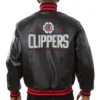 Los Angeles Clippers Full leather Black Varsity Jacket - Image 2