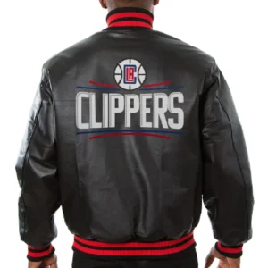 Alternative view of Los Angeles Clippers Full leather Black Varsity Jacket