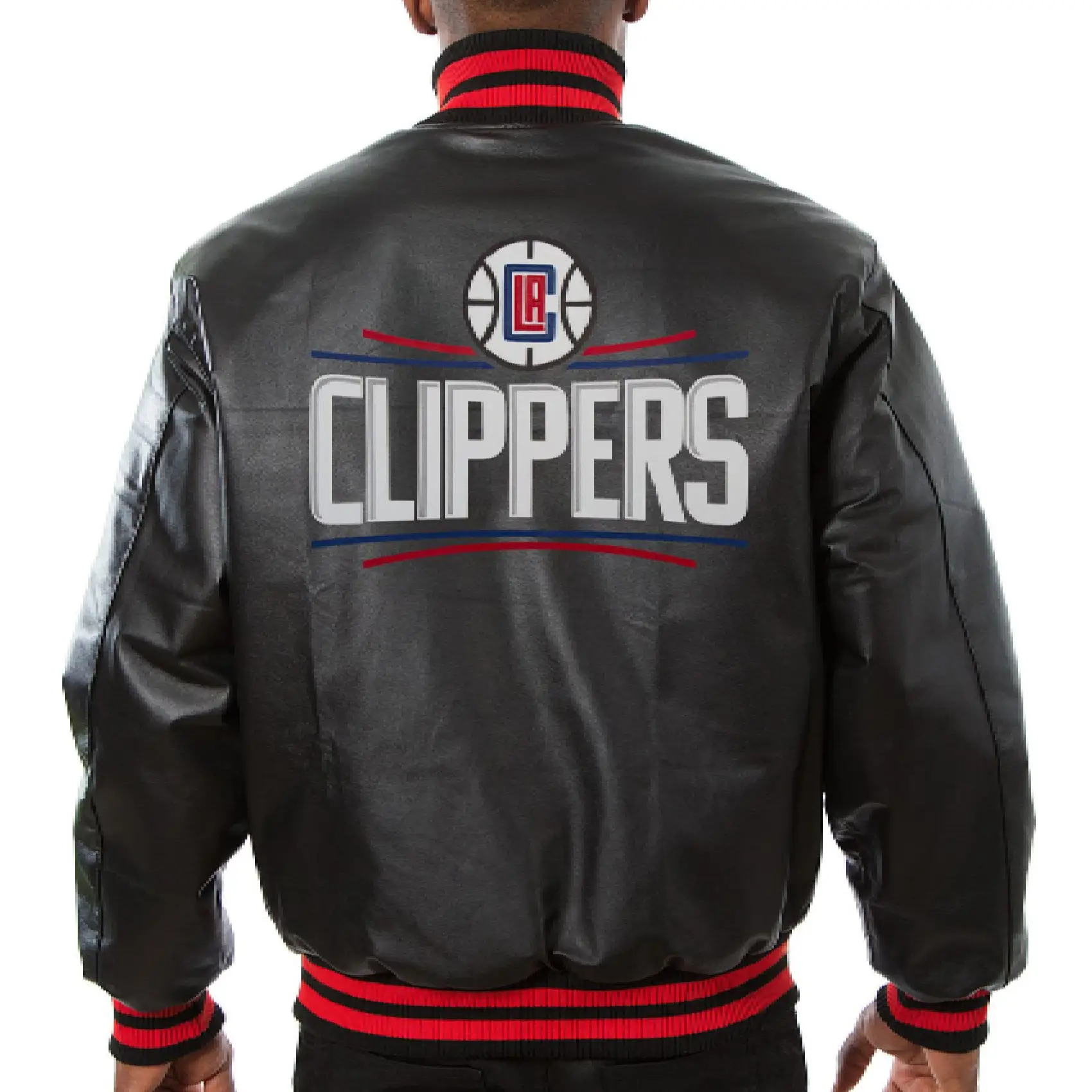 Los Angeles Clippers Full leather Black Varsity Jacket - Image 2